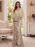 Trumpet/Mermaid V Neck Half Sleeves Floor-Length Mother of the Bride Dresses with Cape & 3D Floral