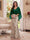 Trumpet/Mermaid V Neck Half Sleeves Floor-Length Mother of the Bride Dresses with Cape & 3D Floral