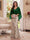 Trumpet/Mermaid V Neck Half Sleeves Floor-Length Mother of the Bride Dresses with Cape & 3D Floral
