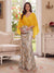 Trumpet/Mermaid V Neck Half Sleeves Floor-Length Mother of the Bride Dresses with Cape & 3D Floral