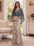 Trumpet/Mermaid V Neck Half Sleeves Floor-Length Mother of the Bride Dresses with Cape & 3D Floral