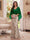 Trumpet/Mermaid V Neck Half Sleeves Floor-Length Mother of the Bride Dresses with Cape & 3D Floral