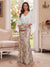 Trumpet/Mermaid V Neck Half Sleeves Floor-Length Mother of the Bride Dresses with Cape & 3D Floral