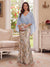 Trumpet/Mermaid V Neck Half Sleeves Floor-Length Mother of the Bride Dresses with Cape & 3D Floral