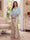 Trumpet/Mermaid V Neck Half Sleeves Floor-Length Mother of the Bride Dresses with Cape & 3D Floral