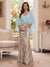 Trumpet/Mermaid V Neck Half Sleeves Floor-Length Mother of the Bride Dresses with Cape & 3D Floral