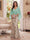 Trumpet/Mermaid V Neck Half Sleeves Floor-Length Mother of the Bride Dresses with Cape & 3D Floral