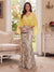 Trumpet/Mermaid V Neck Half Sleeves Floor-Length Mother of the Bride Dresses with Cape & 3D Floral