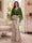 Trumpet/Mermaid V Neck Half Sleeves Floor-Length Mother of the Bride Dresses with Cape & 3D Floral