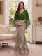 Trumpet/Mermaid V Neck Half Sleeves Floor-Length Mother of the Bride Dresses with Cape & 3D Floral