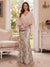 Trumpet/Mermaid V Neck Half Sleeves Floor-Length Mother of the Bride Dresses with Cape & 3D Floral