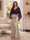 Trumpet/Mermaid V Neck Half Sleeves Floor-Length Mother of the Bride Dresses with Cape & 3D Floral