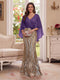 Trumpet/Mermaid V Neck Half Sleeves Floor-Length Mother of the Bride Dresses with Cape & 3D Floral