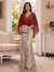 Trumpet/Mermaid V Neck Half Sleeves Floor-Length Mother of the Bride Dresses with Cape & 3D Floral