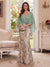 Trumpet/Mermaid V Neck Half Sleeves Floor-Length Mother of the Bride Dresses with Cape & 3D Floral