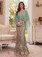Trumpet/Mermaid V Neck Half Sleeves Floor-Length Mother of the Bride Dresses with Cape & 3D Floral