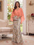 Trumpet/Mermaid V Neck Half Sleeves Floor-Length Mother of the Bride Dresses with Cape & 3D Floral