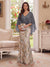 Trumpet/Mermaid V Neck Half Sleeves Floor-Length Mother of the Bride Dresses with Cape & 3D Floral