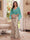 Trumpet/Mermaid V Neck Half Sleeves Floor-Length Mother of the Bride Dresses with Cape & 3D Floral