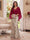 Trumpet/Mermaid V Neck Half Sleeves Floor-Length Mother of the Bride Dresses with Cape & 3D Floral