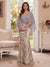 Trumpet/Mermaid V Neck Half Sleeves Floor-Length Mother of the Bride Dresses with Cape & 3D Floral