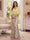 Trumpet/Mermaid V Neck Half Sleeves Floor-Length Mother of the Bride Dresses with Cape & 3D Floral