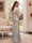 Trumpet/Mermaid Scoop 3/4 Sleeves Floor-Length Mother of the Bride Dresses with Sequins & Pockets