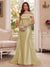 Trumpet/Mermaid Off-the-Shoulder Short Sleeves Floor-Length Mother of the Bride Dresses with Applique & 3D Floral