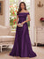 Trumpet/Mermaid Off-the-Shoulder Short Sleeves Floor-Length Mother of the Bride Dresses with Applique & 3D Floral