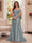 Trumpet/Mermaid Off-the-Shoulder Short Sleeves Floor-Length Mother of the Bride Dresses with Applique & 3D Floral