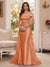 Trumpet/Mermaid Off-the-Shoulder Short Sleeves Floor-Length Mother of the Bride Dresses with Applique & 3D Floral