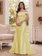 Trumpet/Mermaid Off-the-Shoulder Short Sleeves Floor-Length Mother of the Bride Dresses with Applique & 3D Floral