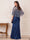 Trumpet/Mermaid Boat Neck 3/4 Sleeves Floor-Length Mother of the Bride Dresses with Sequins & Applique