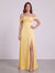 Sheath/Column Off-the-Shoulder Short Sleeves Floor-Length Bridesmaid Dresses with Ruched & Split Side