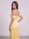 Sheath/Column Off-the-Shoulder Short Sleeves Floor-Length Bridesmaid Dresses with Ruched & Split Side