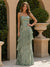A-Line/Princess Spaghetti Straps Sleeveless Floor-Length Bridesmaid Dresses with Ruffles & Applique