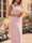 Sheath/Column Square Neck  Sleeveless Floor-Length Bridesmaid Dresses with Scarf