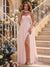 A-Line/Princess Strapless Sleeveless Floor-Length Bridesmaid Dresses with Scarf & Split Side