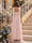 A-Line/Princess Strapless Sleeveless Floor-Length Bridesmaid Dresses with Scarf & Split Side