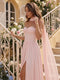 A-Line/Princess Strapless Sleeveless Floor-Length Bridesmaid Dresses with Scarf & Split Side