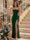 Sheath/Column Strapless Sleeveless Floor-Length Bridesmaid Dresses with Ruched & Split Side
