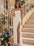 Sheath/Column Strapless Sleeveless Floor-Length Bridesmaid Dresses with Ruched & Split Side