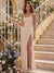 Sheath/Column Strapless Sleeveless Floor-Length Bridesmaid Dresses with Ruched & Split Side
