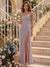 Sheath/Column Strapless Sleeveless Floor-Length Bridesmaid Dresses with Ruched & Split Side