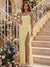 Sheath/Column Strapless Sleeveless Floor-Length Bridesmaid Dresses with Ruched & Split Side