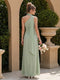Sheath/Column One Shoulder  Sleeveless Floor-Length Bridesmaid Dresses with Scarf