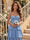 A-Line/Princess Spaghetti Straps Sleeveless Floor-Length Bridesmaid Dresses with Ruffles & Split Side