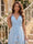 A-Line/Princess V-Neck Sleeveless Floor-Length Bridesmaid Dresses with Ruched