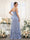 A-Line/Princess Spaghetti Straps Sleeveless Floor-Length Bridesmaid Dresses with Ruffles & Split Side