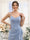 A-Line/Princess Spaghetti Straps Sleeveless Floor-Length Bridesmaid Dresses with Ruffles & Split Side
